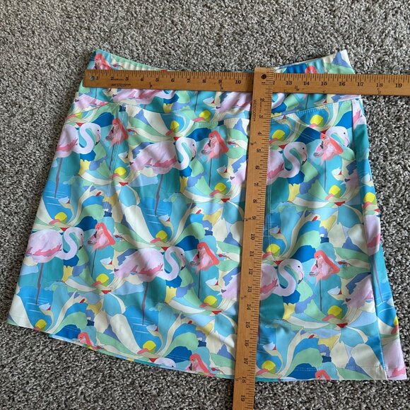 Skinz Flamingo Print Women's Size Large Skirt Pockets Nylon & Spandex - Picture 8 of 9
